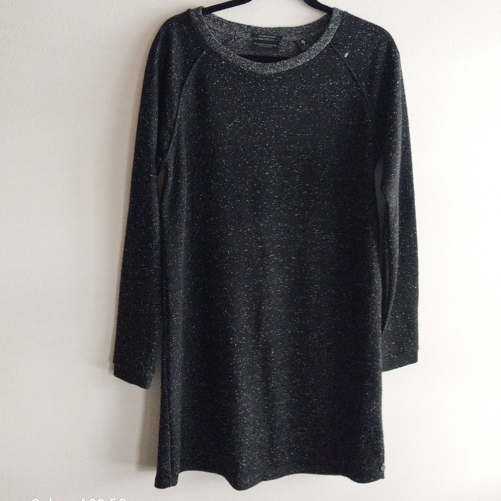 Scotch & Soda Jadore L'Hiver Black & Gray Long Sleeve Minimalist Shift Dress